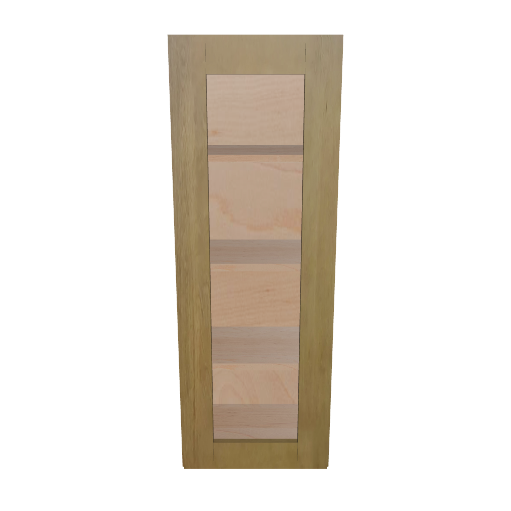 Modernform Cabinet Natural Shaker 15" W X 42" H X 12" D Single Glass Door Wall Cabinet