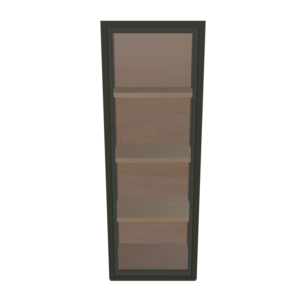 Modernform Cabinet Slim Sage Green 15" W X 42" H X 12" D Single Glass Door Wall Cabinet