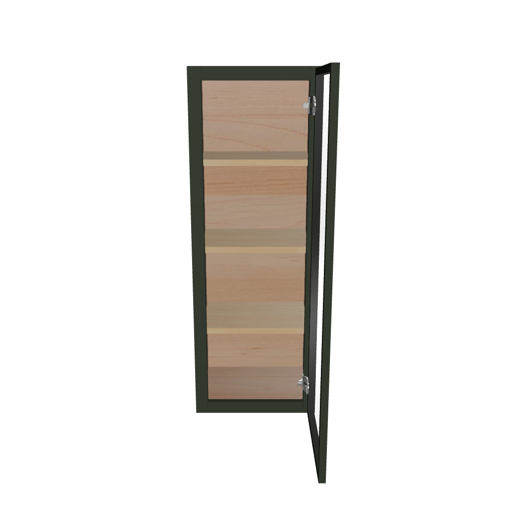 Modernform Cabinet Slim Sage Green 15" W X 42" H X 12" D Single Glass Door Wall Cabinet
