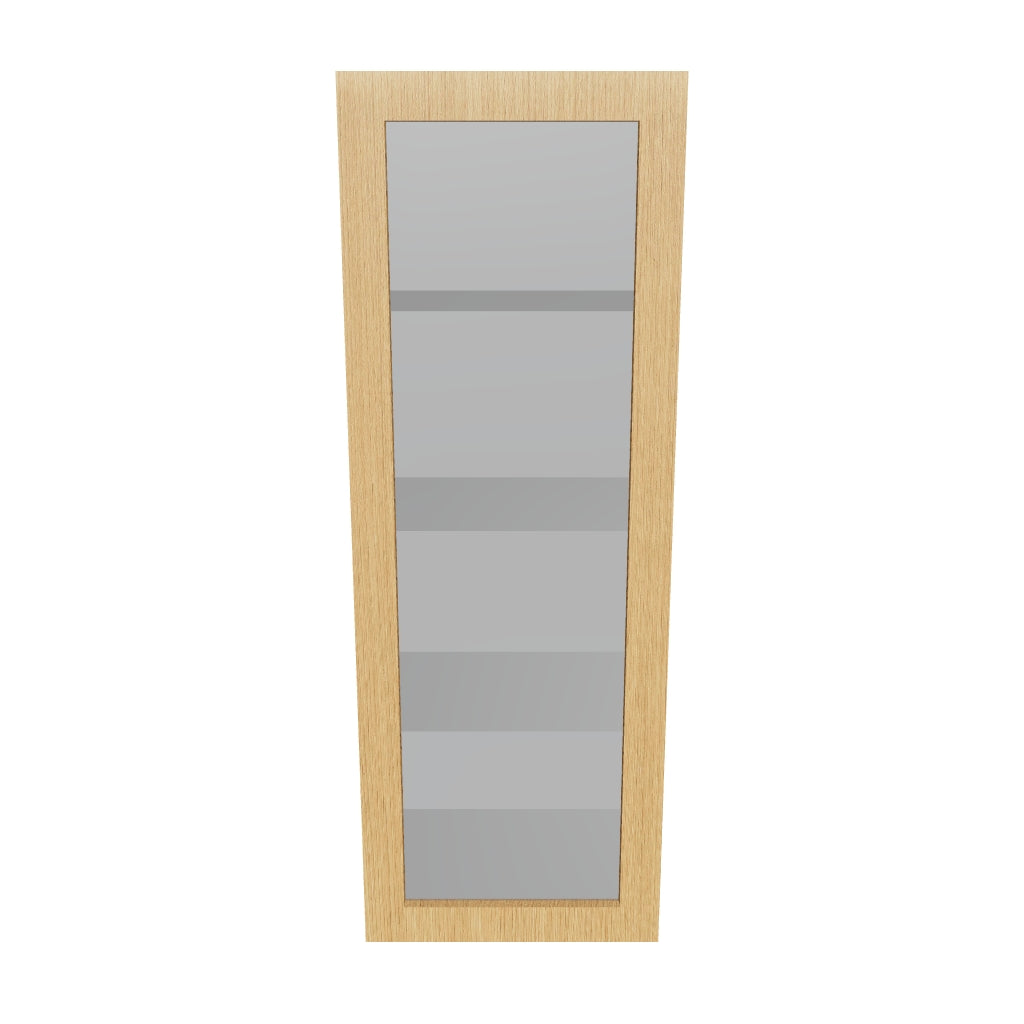 Modernform Cabinet Natural Oak 15" W X 42" H X 12" D Single Glass Door Wall Cabinet