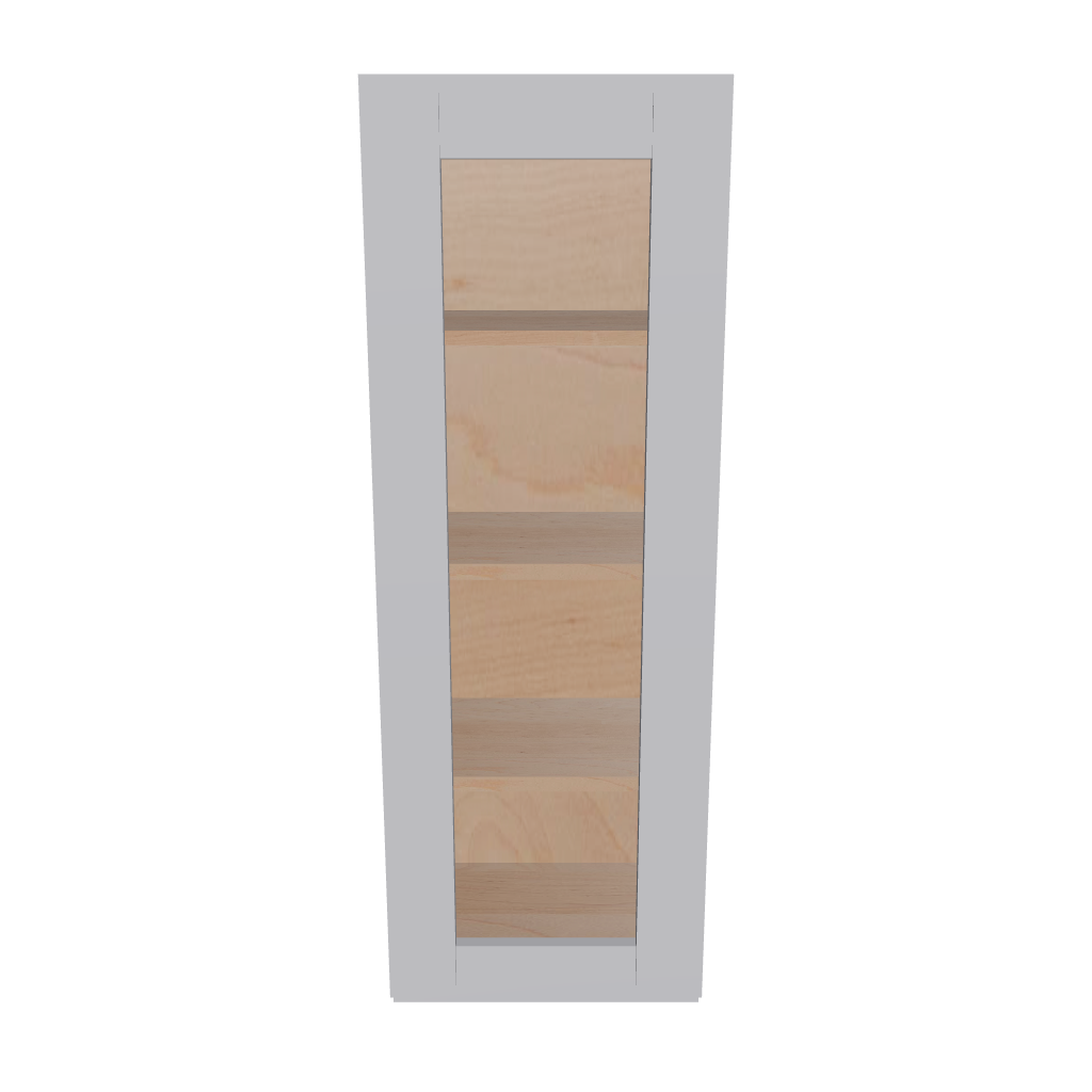 Modernform Cabinet Grey Shaker 15" W X 42" H X 12" D Single Glass Door Wall Cabinet