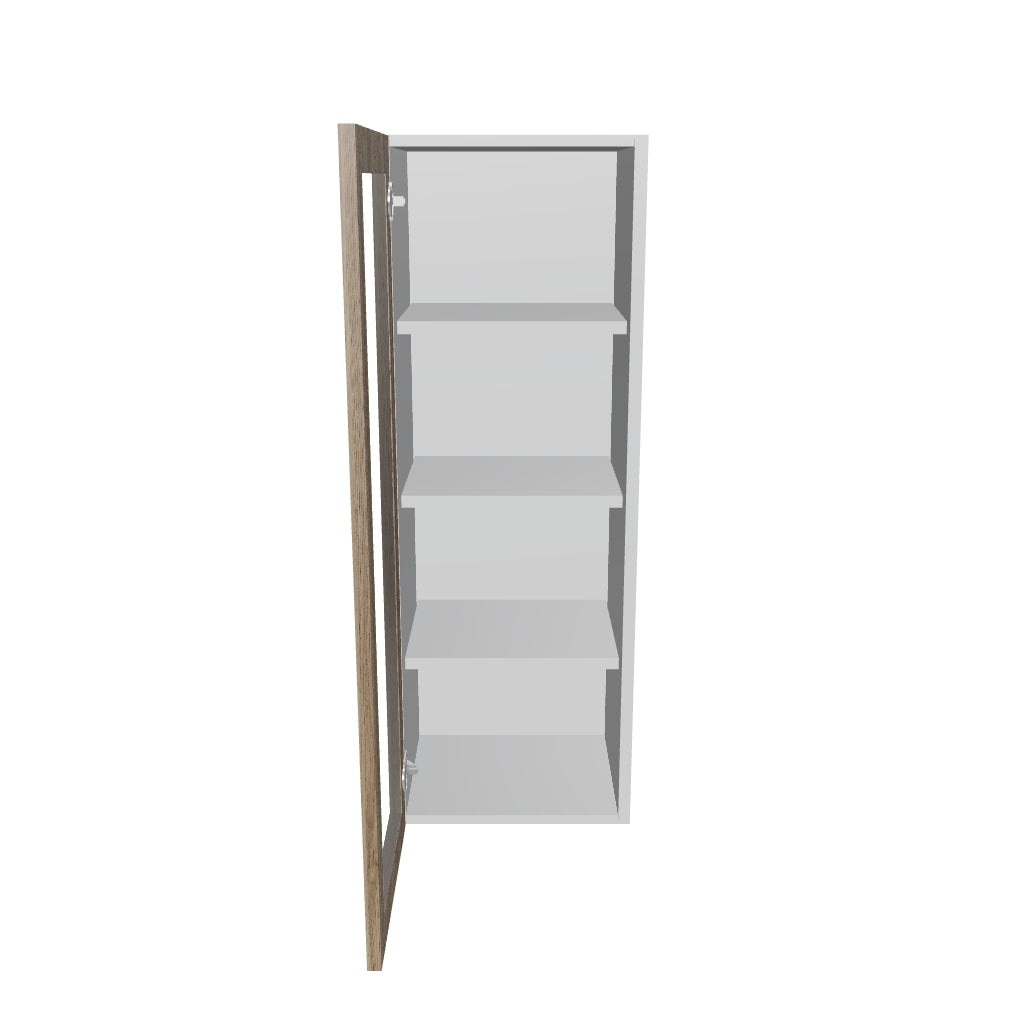 Modernform Cabinet Walnut 15" W X 42" H X 12" D Single Glass Door Wall Cabinet