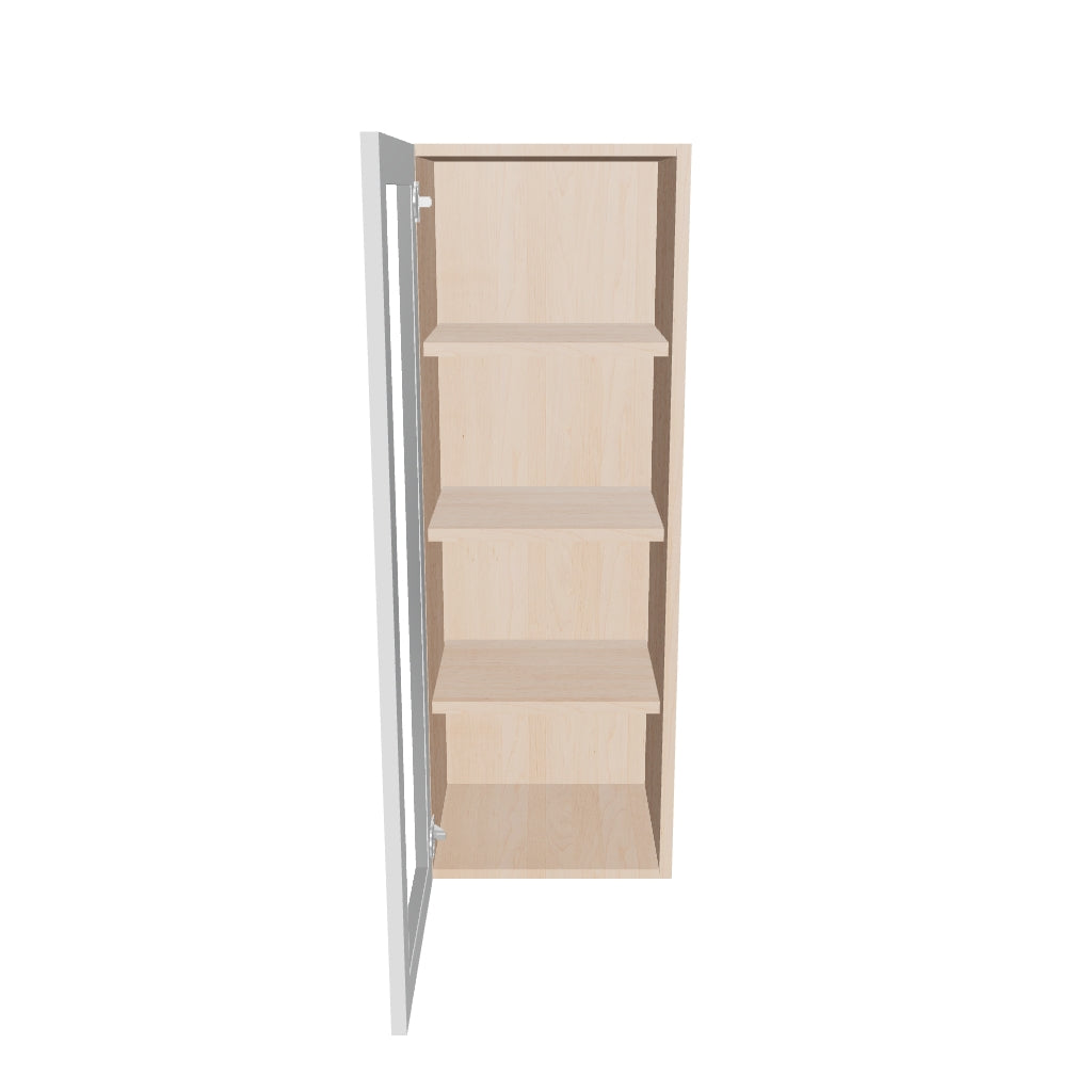 Modernform Cabinet Gloss White 15" W X 42" H X 12" D Single Glass Door Wall Cabinet