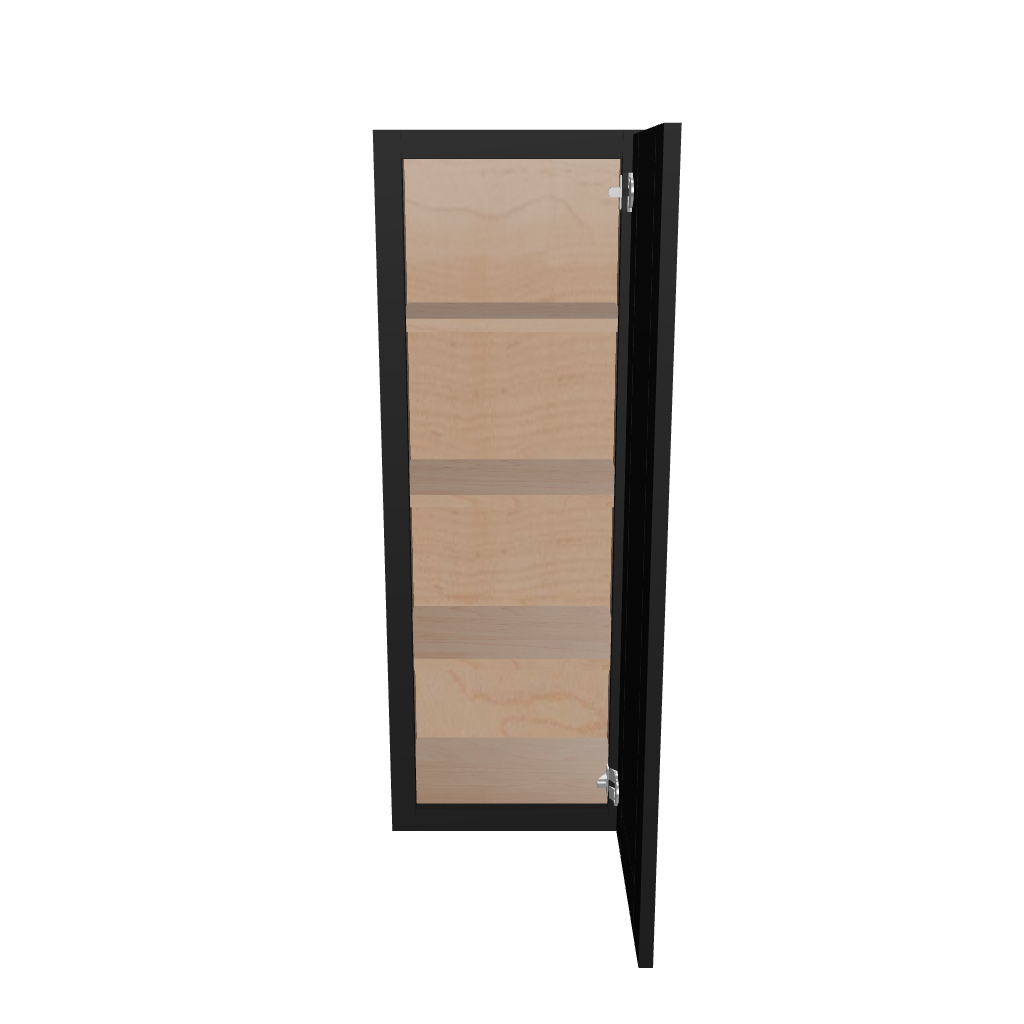Modernform Cabinet Onyx Black Shaker 15" W X 42" H X 12" D Single Door Wall Cabinet