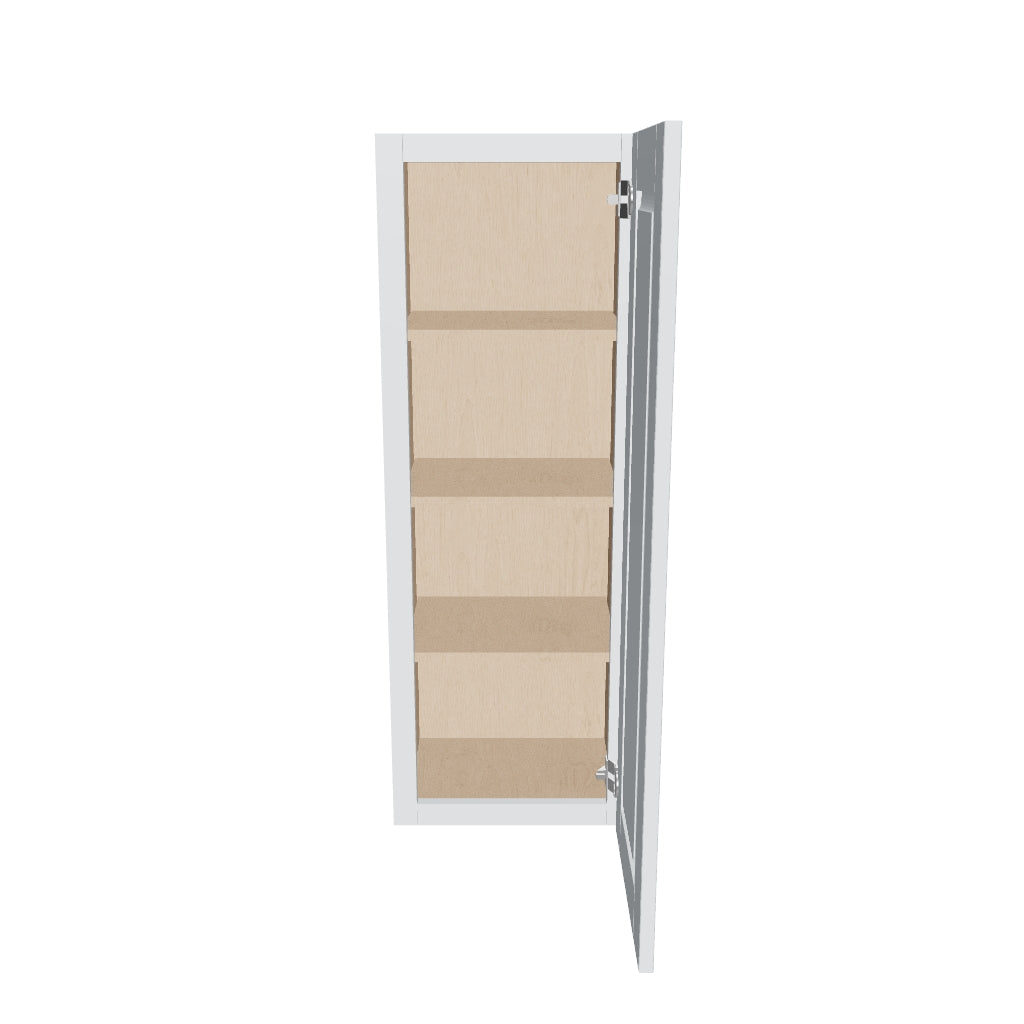 J&K White Shaker S8 Single Door Wall Cabinet   15" W x 42" H