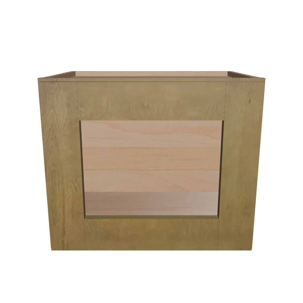 Modernform Cabinet Natural Shaker 18" W X 15" H X 12" D Single Glass Door Wall Cabinet