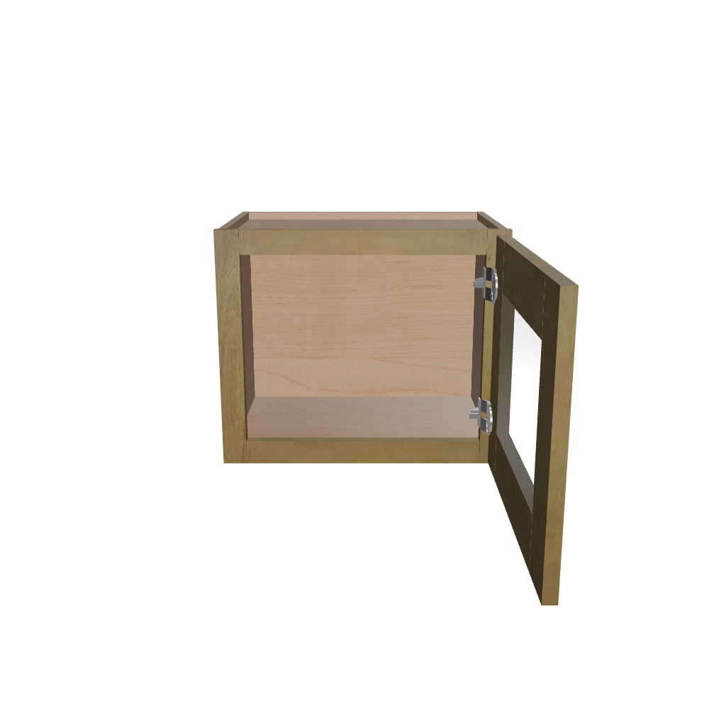 Modernform Cabinet Natural Shaker 18" W X 15" H X 12" D Single Glass Door Wall Cabinet