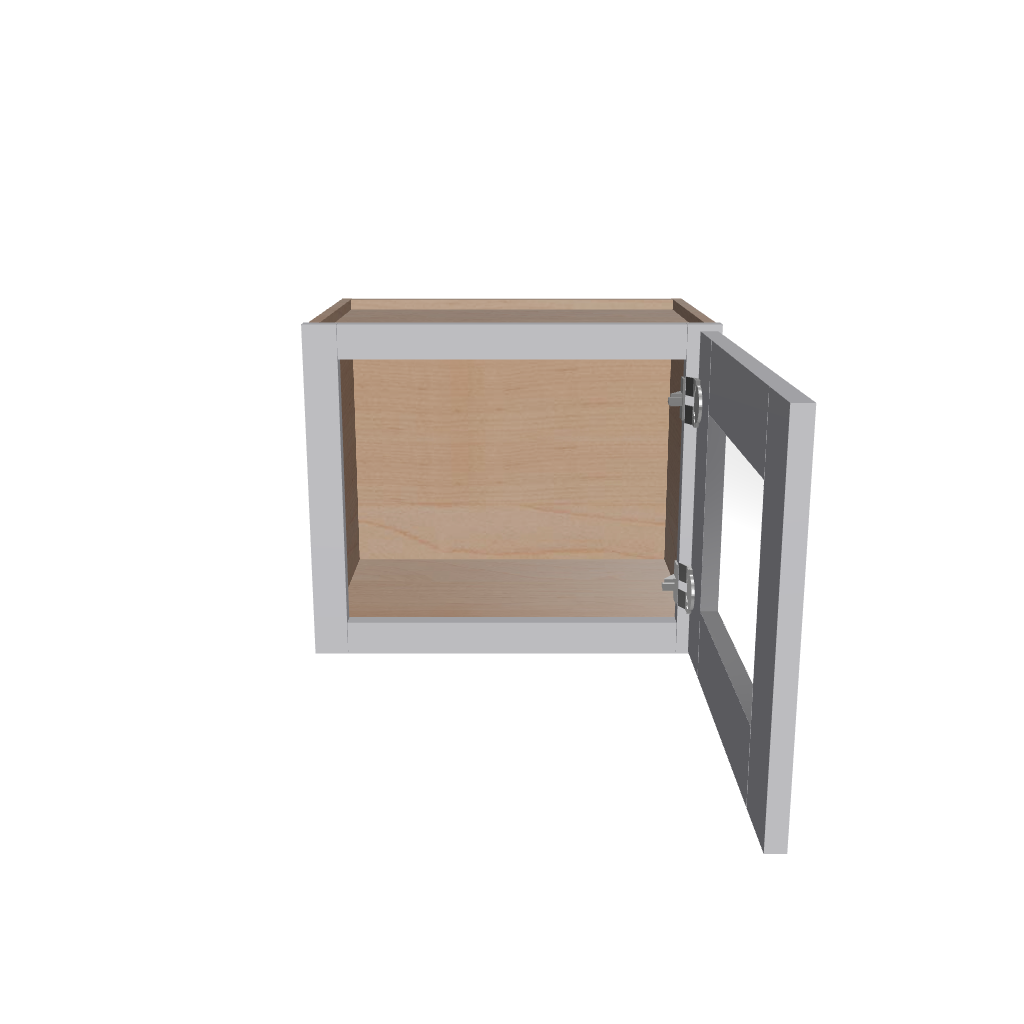 Modernform Cabinet Grey Shaker 18" W X 15" H X 12" D Single Glass Door Wall Cabinet
