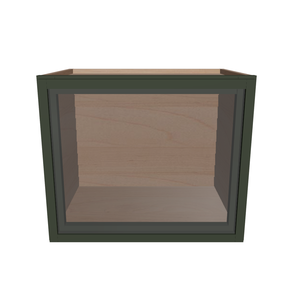 Modernform Cabinet Slim Sage Green 18" W X 15" H X 12" D Single Glass Door Wall Cabinet