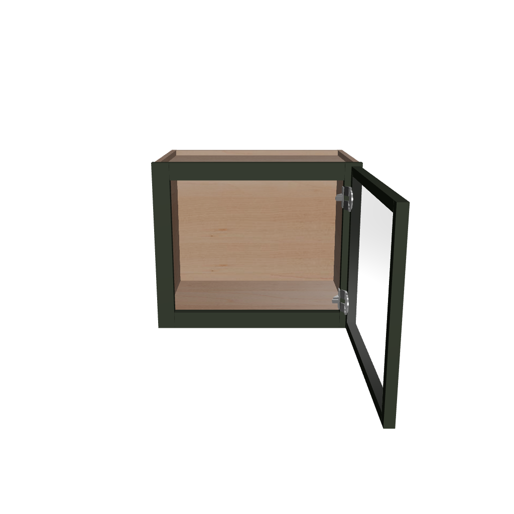 Modernform Cabinet Slim Sage Green 18" W X 15" H X 12" D Single Glass Door Wall Cabinet