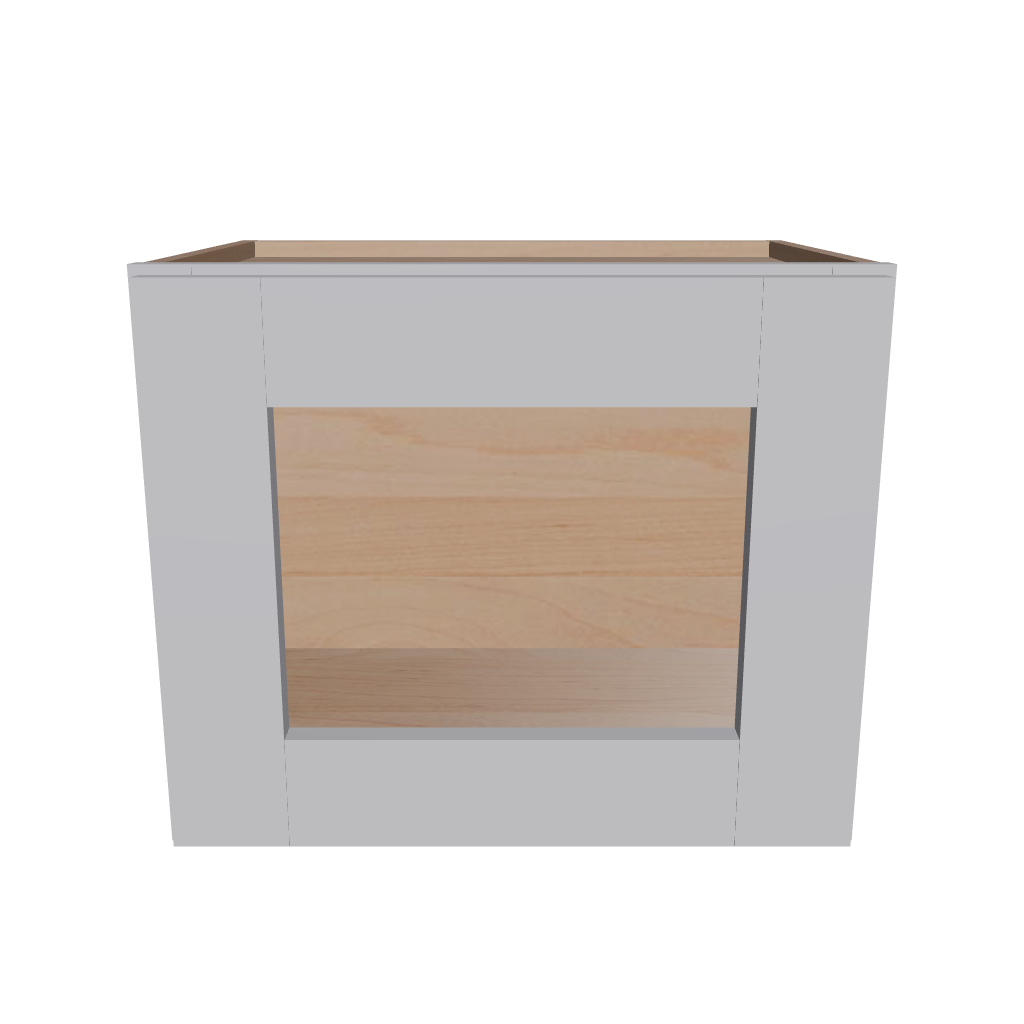 Modernform Cabinet Grey Shaker 18" W X 15" H X 12" D Single Glass Door Wall Cabinet