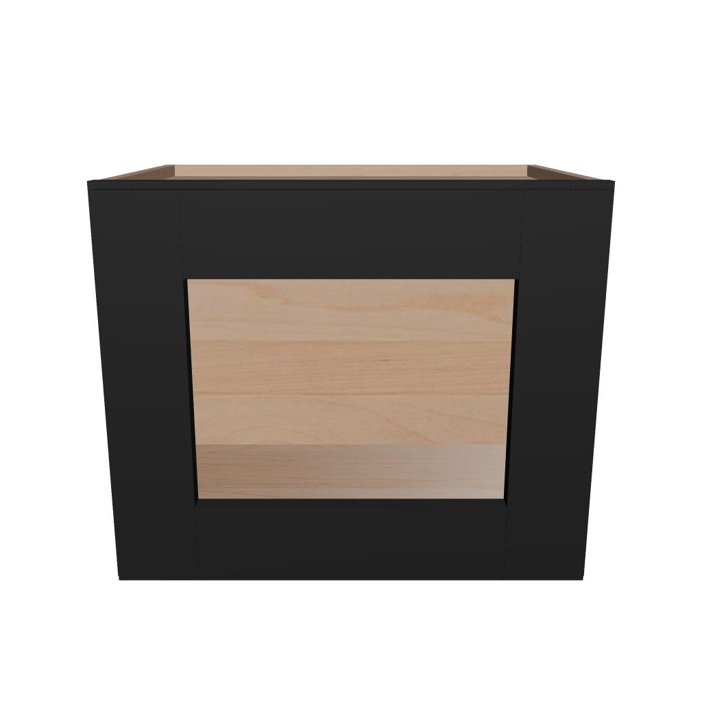 Modernform Cabinet Onyx Black Shaker 18" W X 15" H X 12" D Single Glass Door Wall Cabinet
