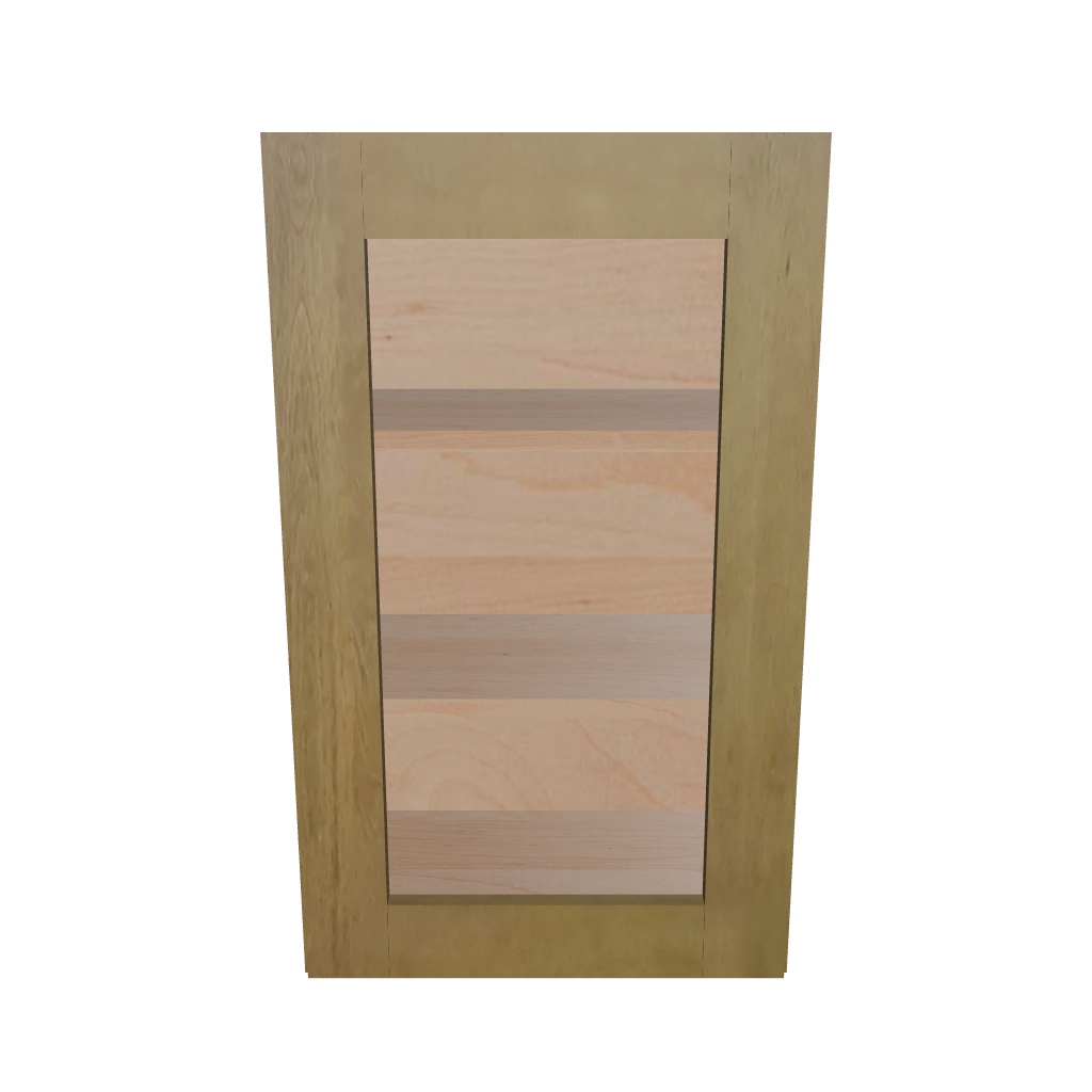 Modernform Cabinet Natural Shaker 18" W X 30" H X 12" D Single Glass Door Wall Cabinet
