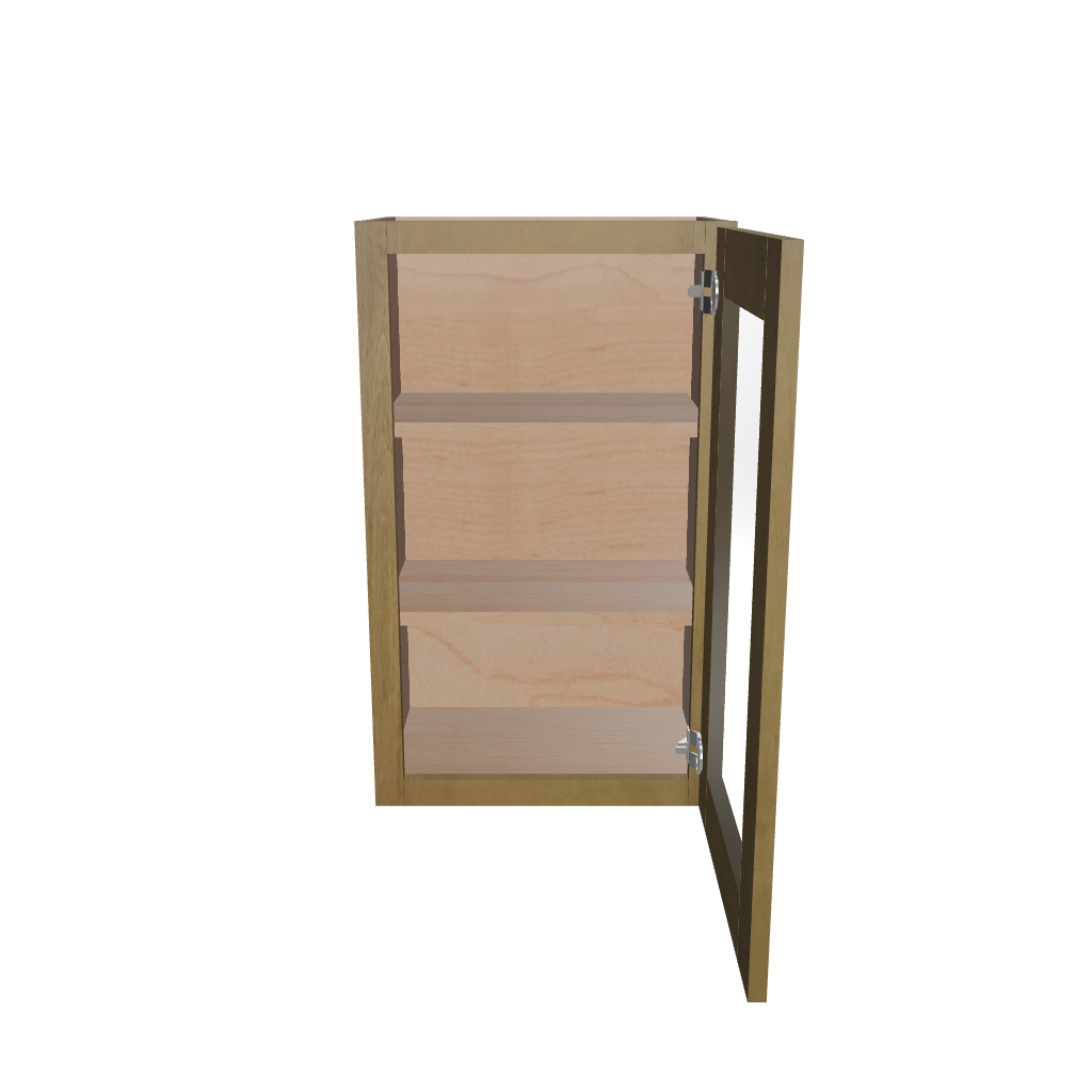 Modernform Cabinet Natural Shaker 18" W X 30" H X 12" D Single Glass Door Wall Cabinet