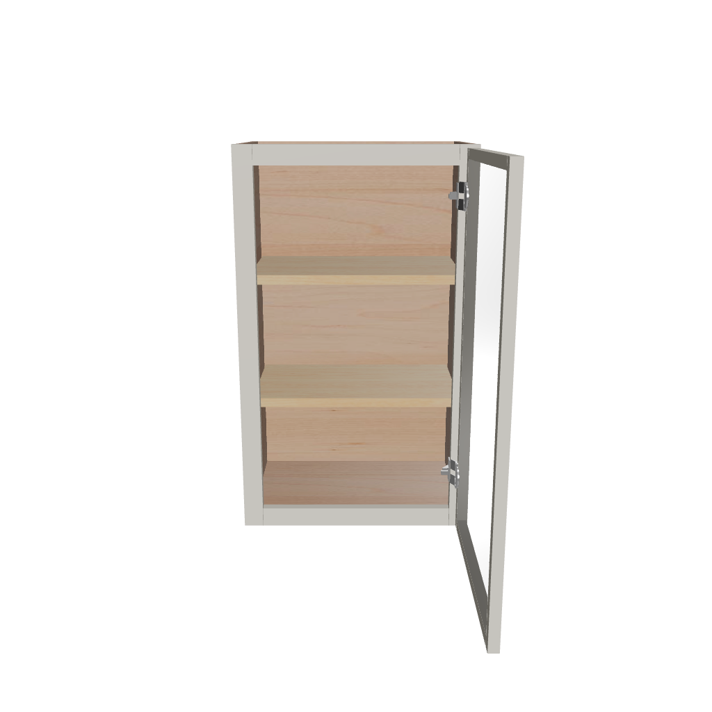 Modernform Cabinet Slim Dove White 18" W X 30" H X 12" D Single Glass Door Wall Cabinet
