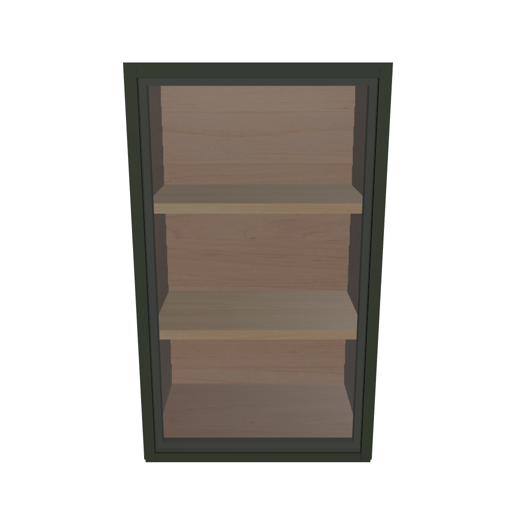 Modernform Cabinet Slim Sage Green 18" W X 30" H X 12" D Single Glass Door Wall Cabinet