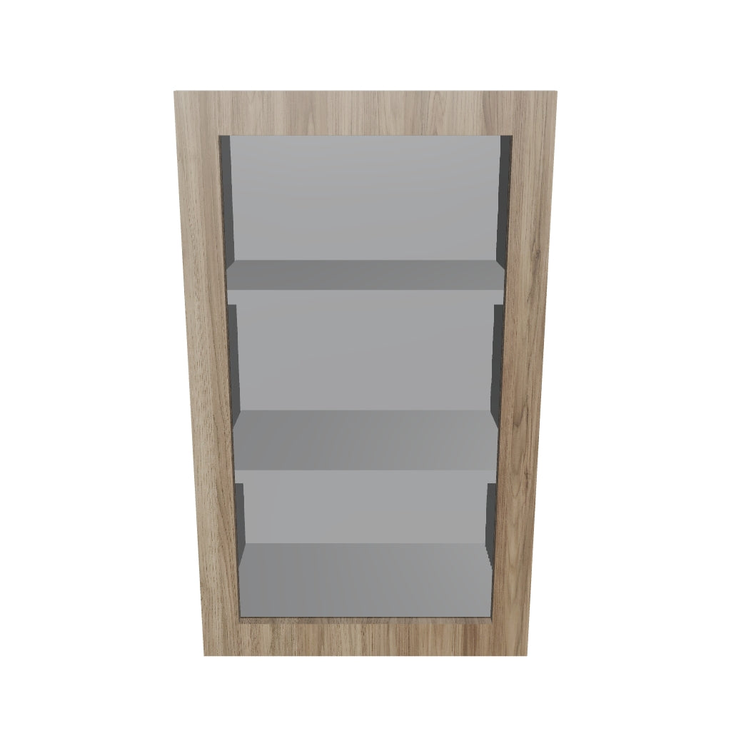 Modernform Cabinet Walnut 18" W X 30" H X 12" D Single Glass Door Wall Cabinet