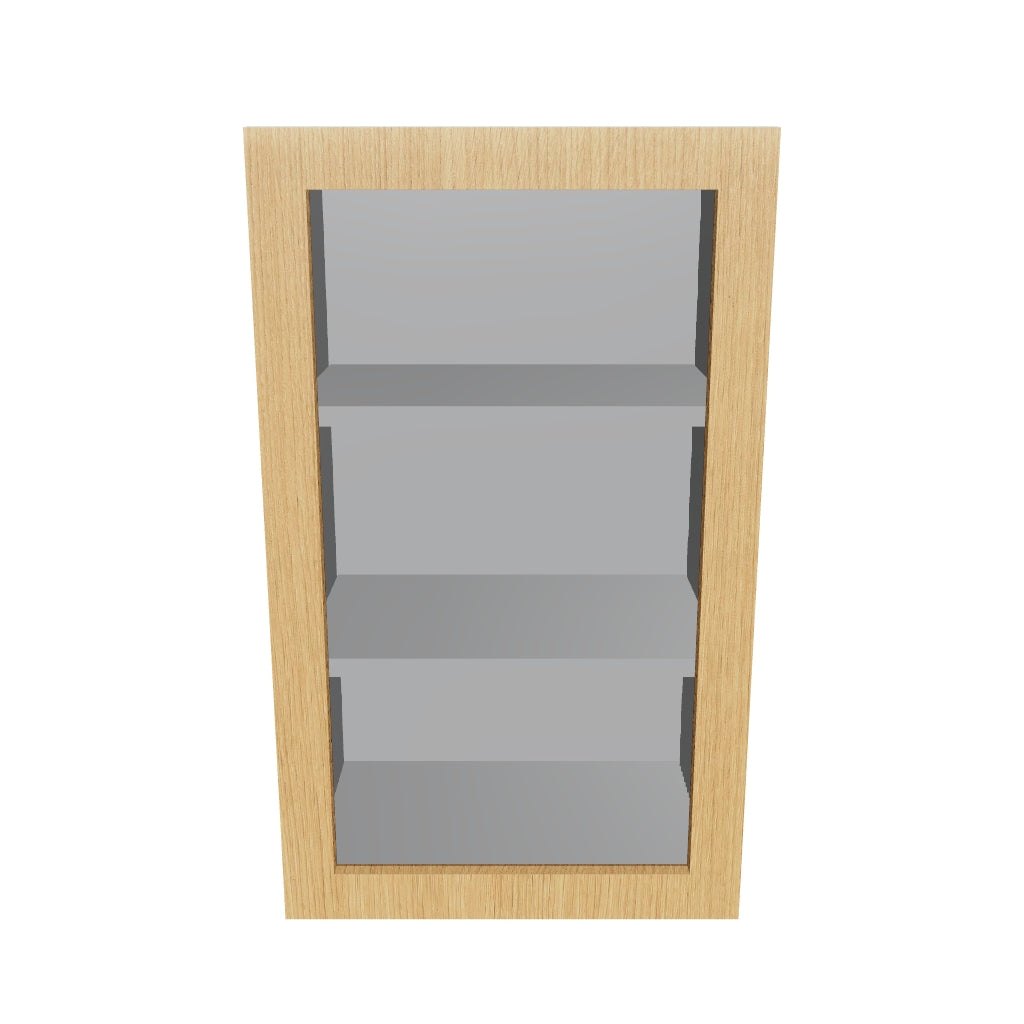 Modernform Cabinet Natural Oak 18" W X 30" H X 12" D Single Glass Door Wall Cabinet