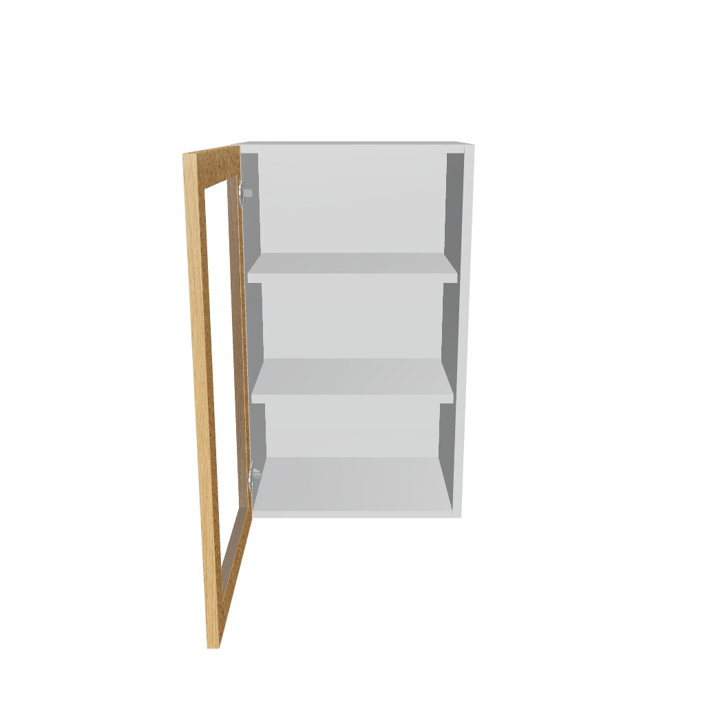 Modernform Cabinet Natural Oak 18" W X 30" H X 12" D Single Glass Door Wall Cabinet
