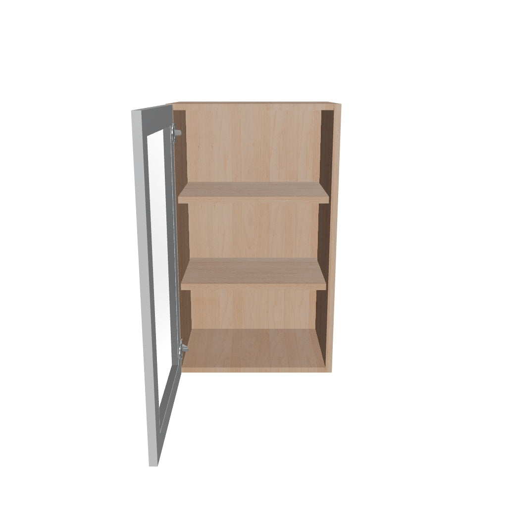 Modernform Cabinet Matte White 18" W X 30" H X 12" D Single Glass Door Wall Cabinet