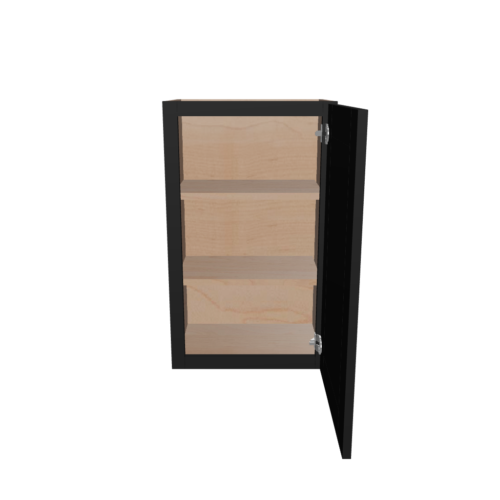 Modernform Cabinet Onyx Black Shaker 18" W X 30" H X 12" D  Single Door Wall Cabinet