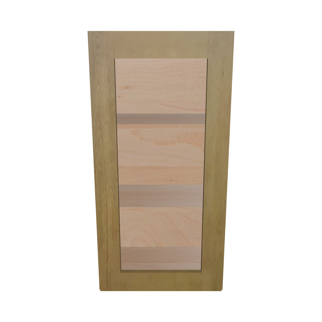 Modernform Cabinet Natural Shaker 18" W X 36" H X 12" D Single Glass Door Wall Cabinet