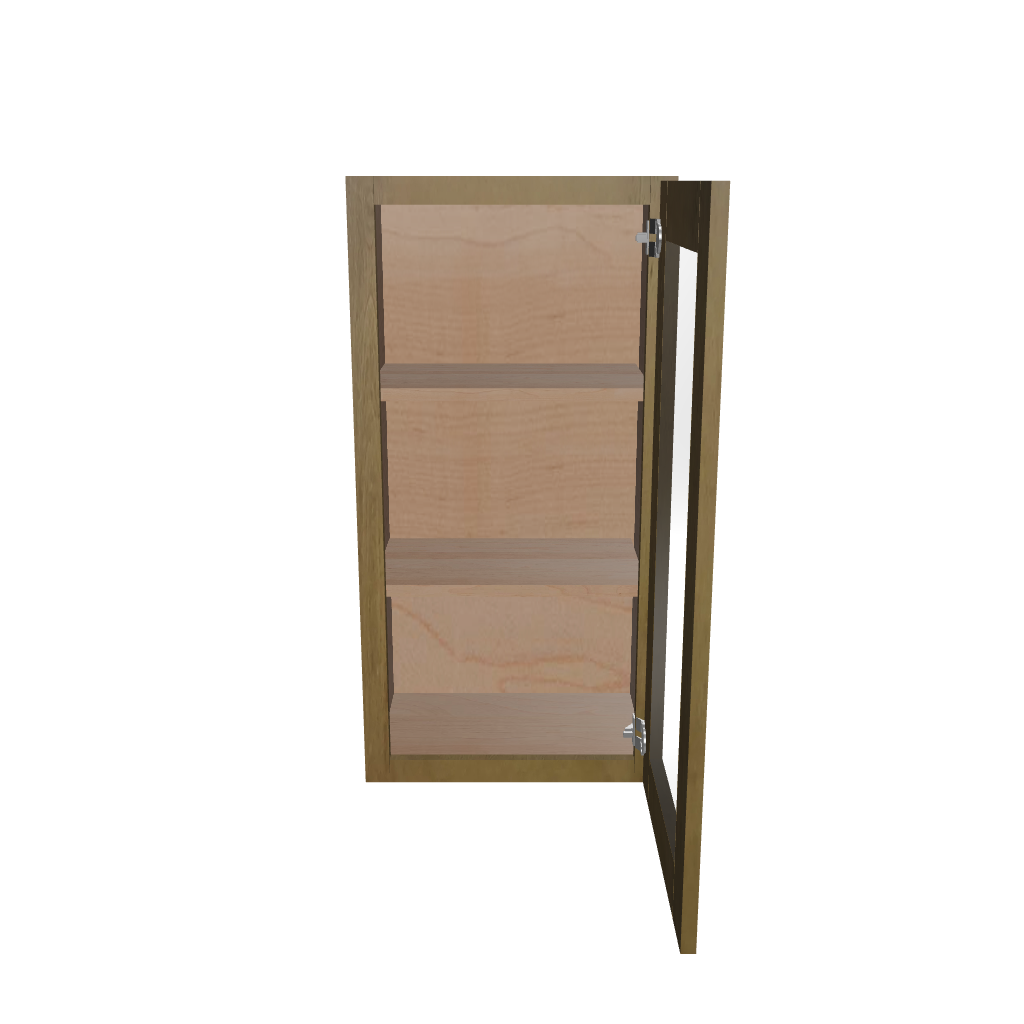 Modernform Cabinet Natural Shaker 18" W X 36" H X 12" D Single Glass Door Wall Cabinet