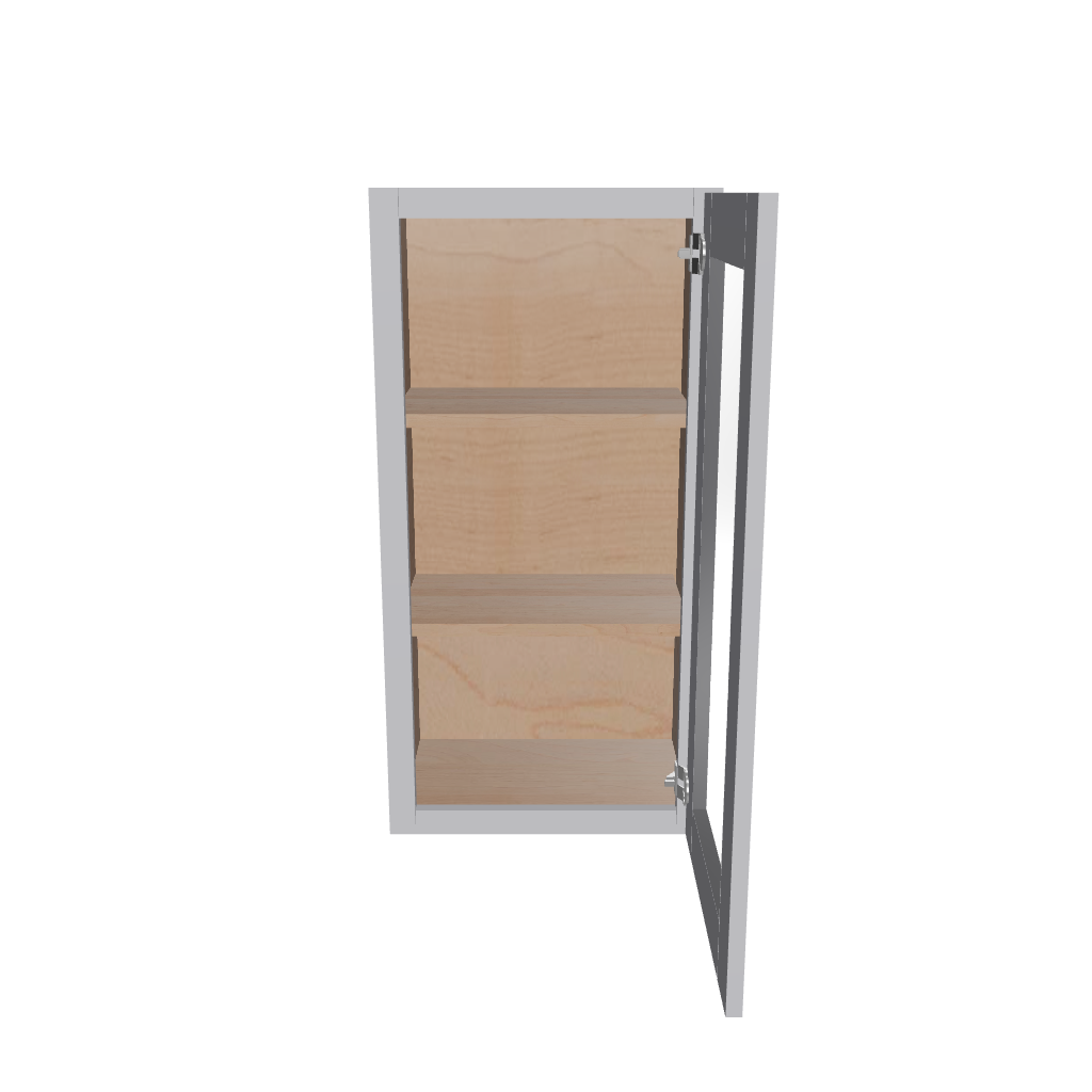 Modernform Cabinet Grey Shaker 18" W X 36" H X 12" D Single Glass Door Wall Cabinet