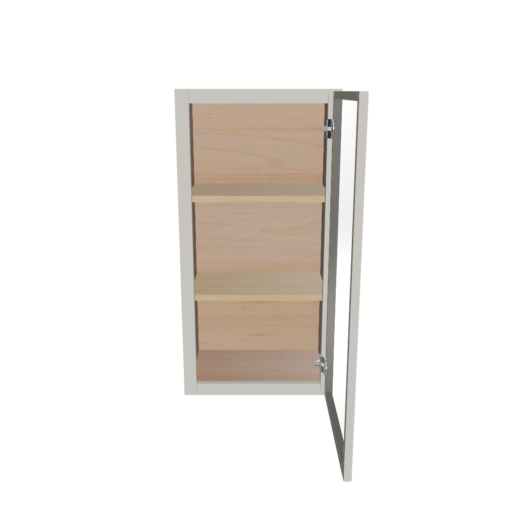 Modernform Cabinet Slim Dove White 18" W X 36" H X 12" D Single Glass Door Wall Cabinet