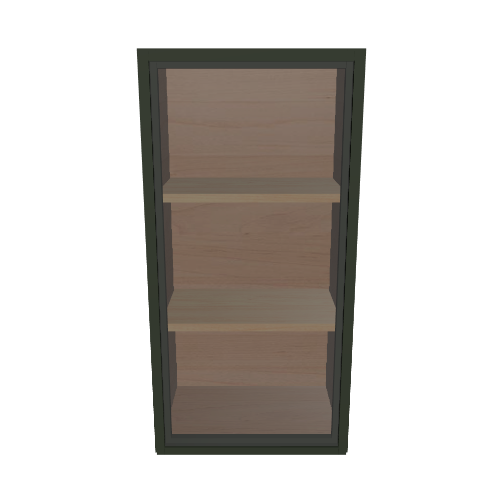 Modernform Cabinet Slim Sage Green 18" W X 36" H X 12" D Single Glass Door Wall Cabinet
