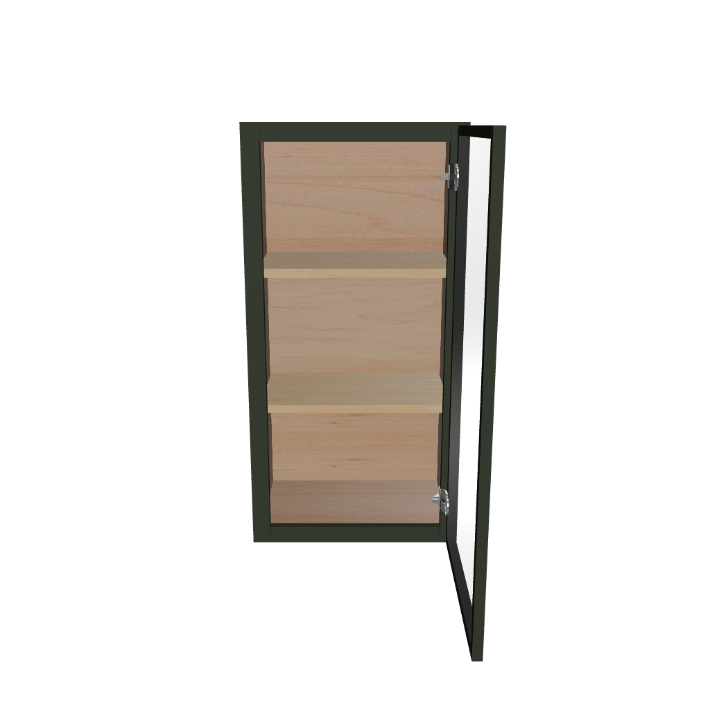 Modernform Cabinet Slim Sage Green 18" W X 36" H X 12" D Single Glass Door Wall Cabinet