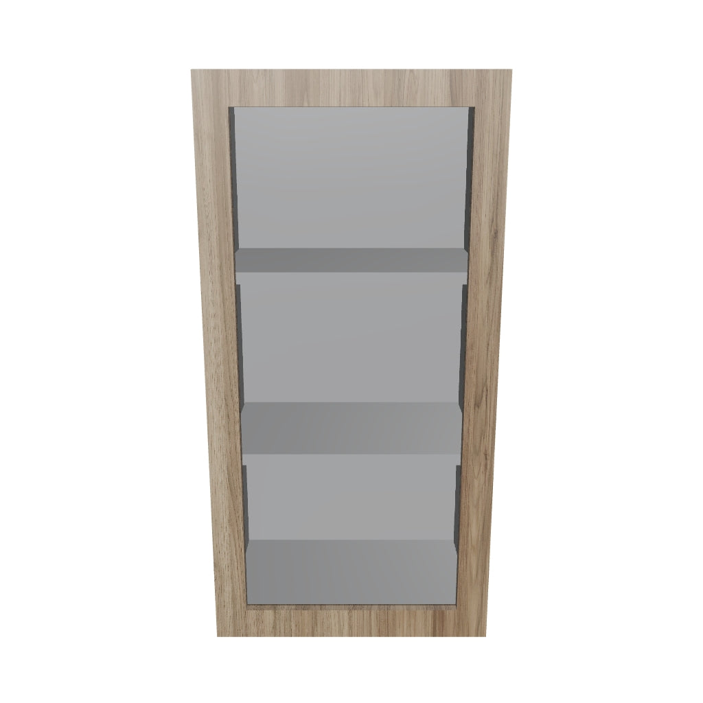 Modernform Cabinet Walnut 18" W X 36" H X 12" D Single Glass Door Wall Cabinet