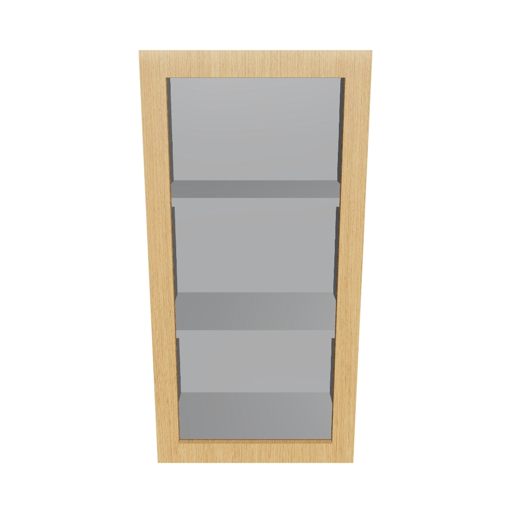 Modernform Cabinet Natural Oak 18" W X 36" H X 12" D Single Glass Door Wall Cabinet