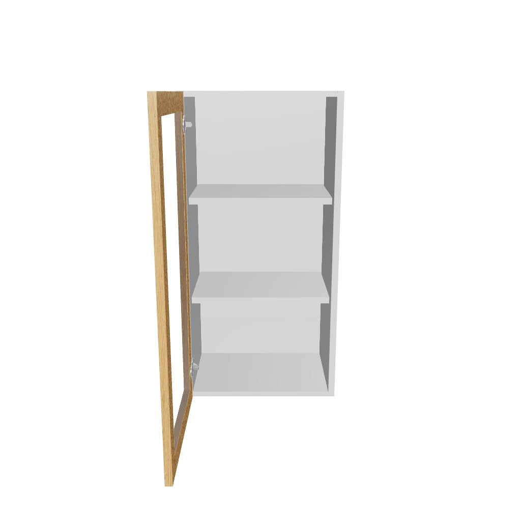 Modernform Cabinet Natural Oak 18" W X 36" H X 12" D Single Glass Door Wall Cabinet