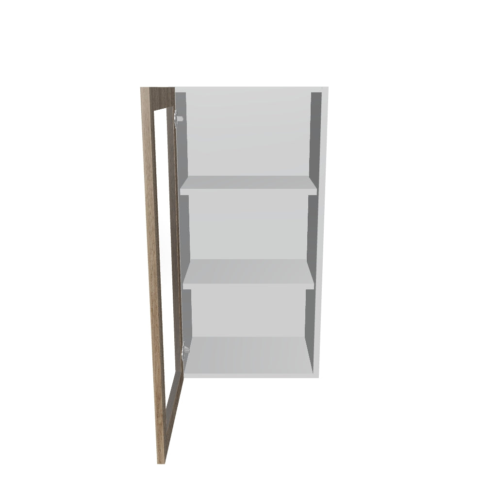 Modernform Cabinet Walnut 18" W X 36" H X 12" D Single Glass Door Wall Cabinet
