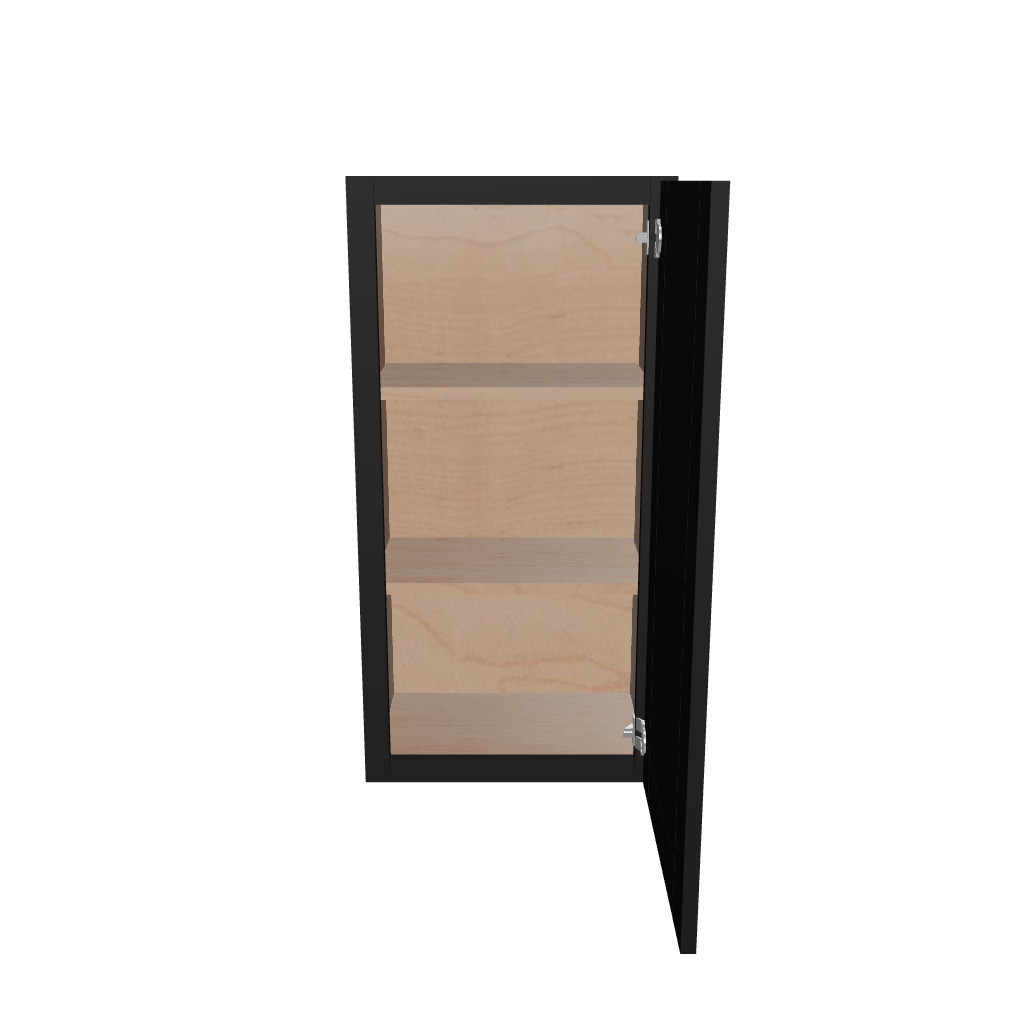Modernform Cabinet Onyx Black Shaker 18" W X 36" H X 12" D Single Door Wall Cabinet