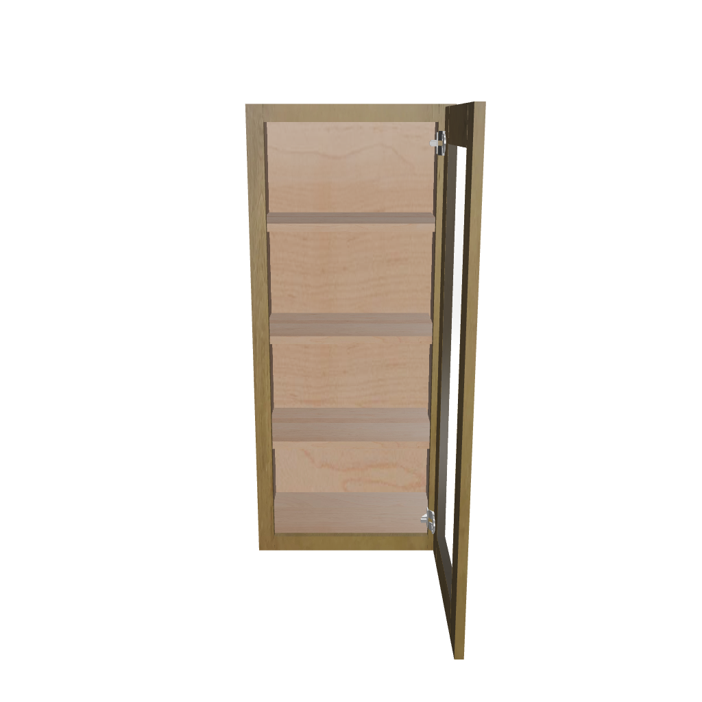 Modernform Cabinet Natural Shaker 18" W X 42" H X 12" D Single Glass Door Wall Cabinet