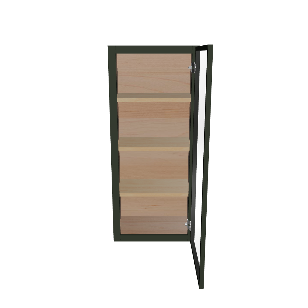 Modernform Cabinet Slim Sage Green 18" W X 42" H X 12" D Single Glass Door Wall Cabinet