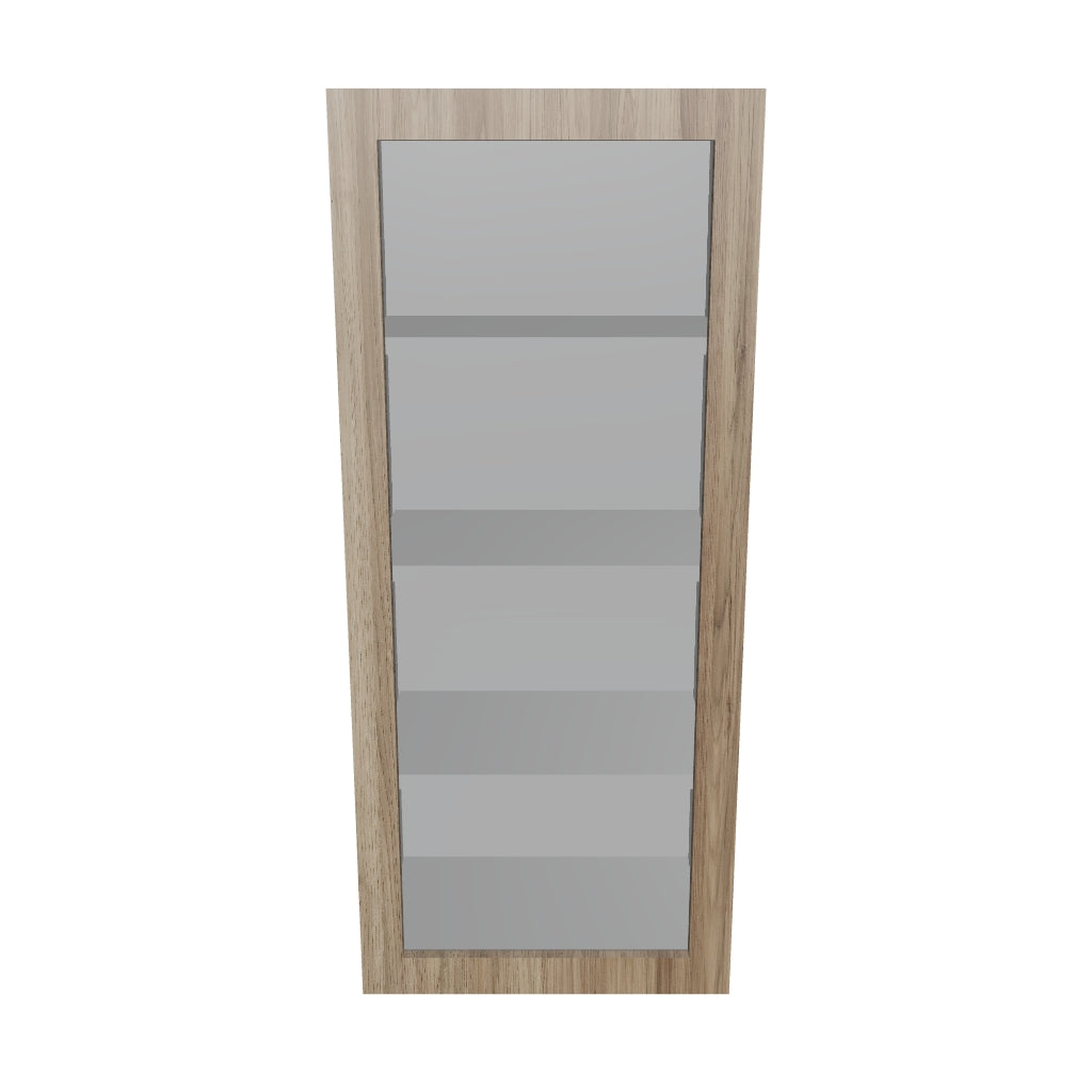 Modernform Cabinet Walnut 18" W X 42" H X 12" D Single Glass Door Wall Cabinet