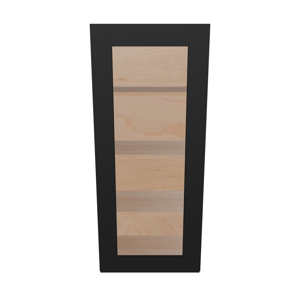 Modernform Cabinet Onyx Black Shaker 18" W X 42" H X 12" D Single Glass Door Wall Cabinet