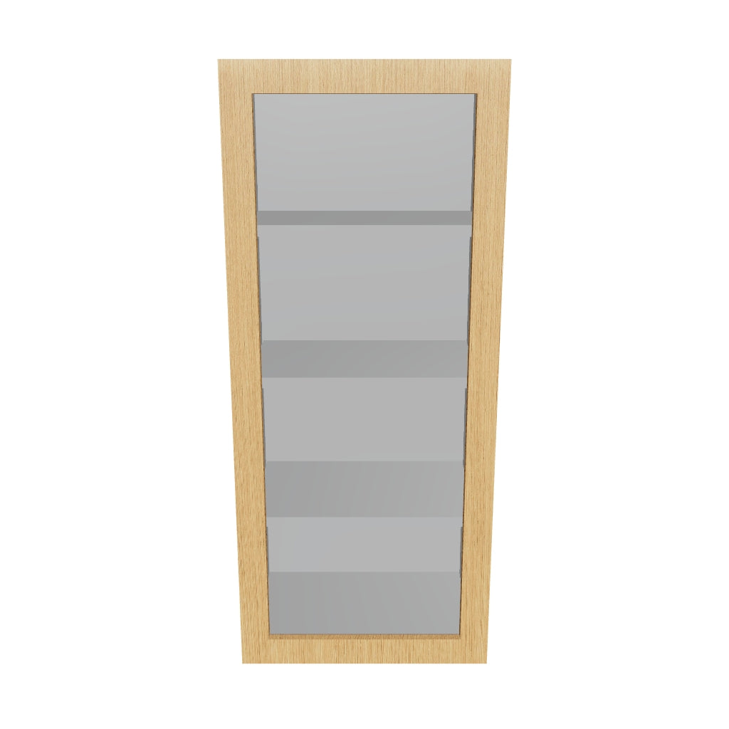 Modernform Cabinet Natural Oak 18" W X 42" H X 12" D Single Glass Door Wall Cabinet