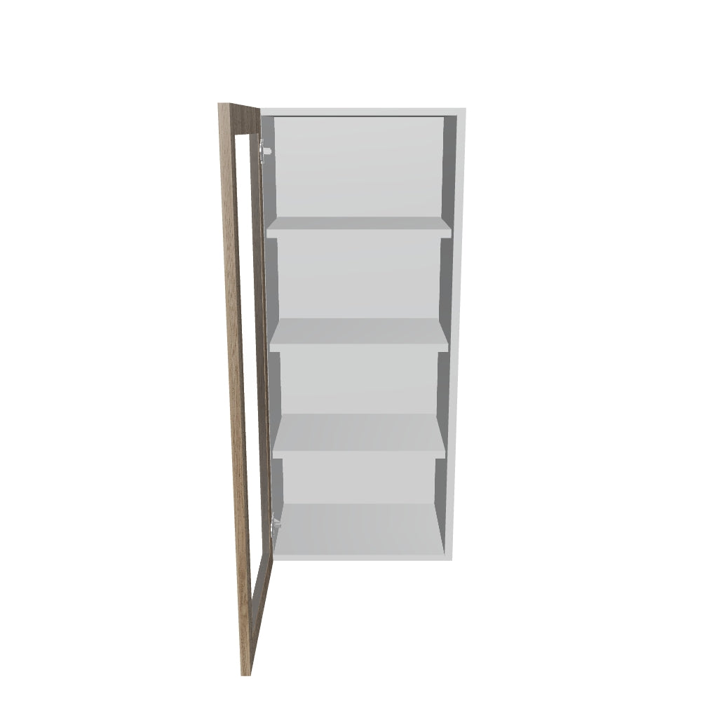 Modernform Cabinet Walnut 18" W X 42" H X 12" D Single Glass Door Wall Cabinet