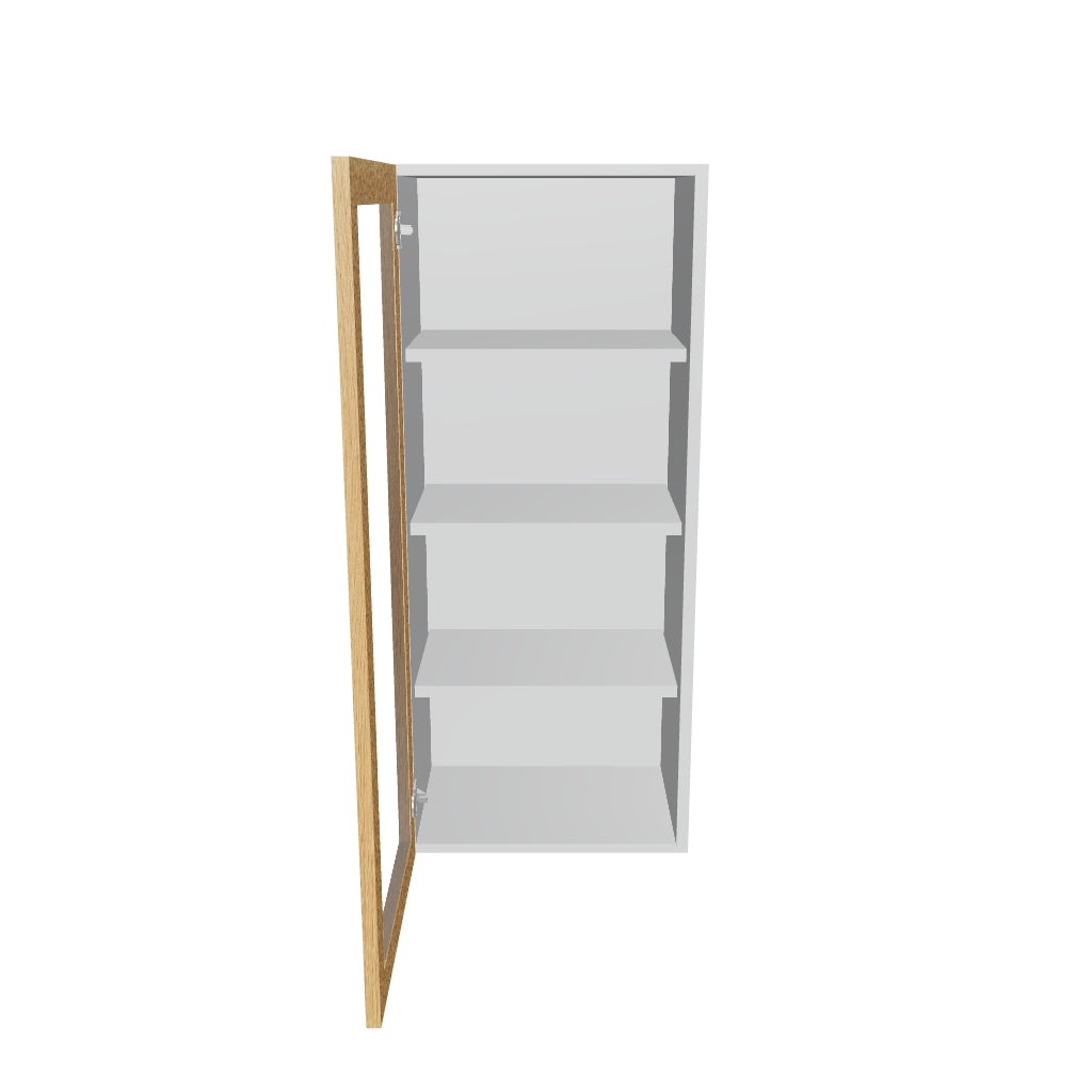 Modernform Cabinet Natural Oak 18" W X 42" H X 12" D Single Glass Door Wall Cabinet