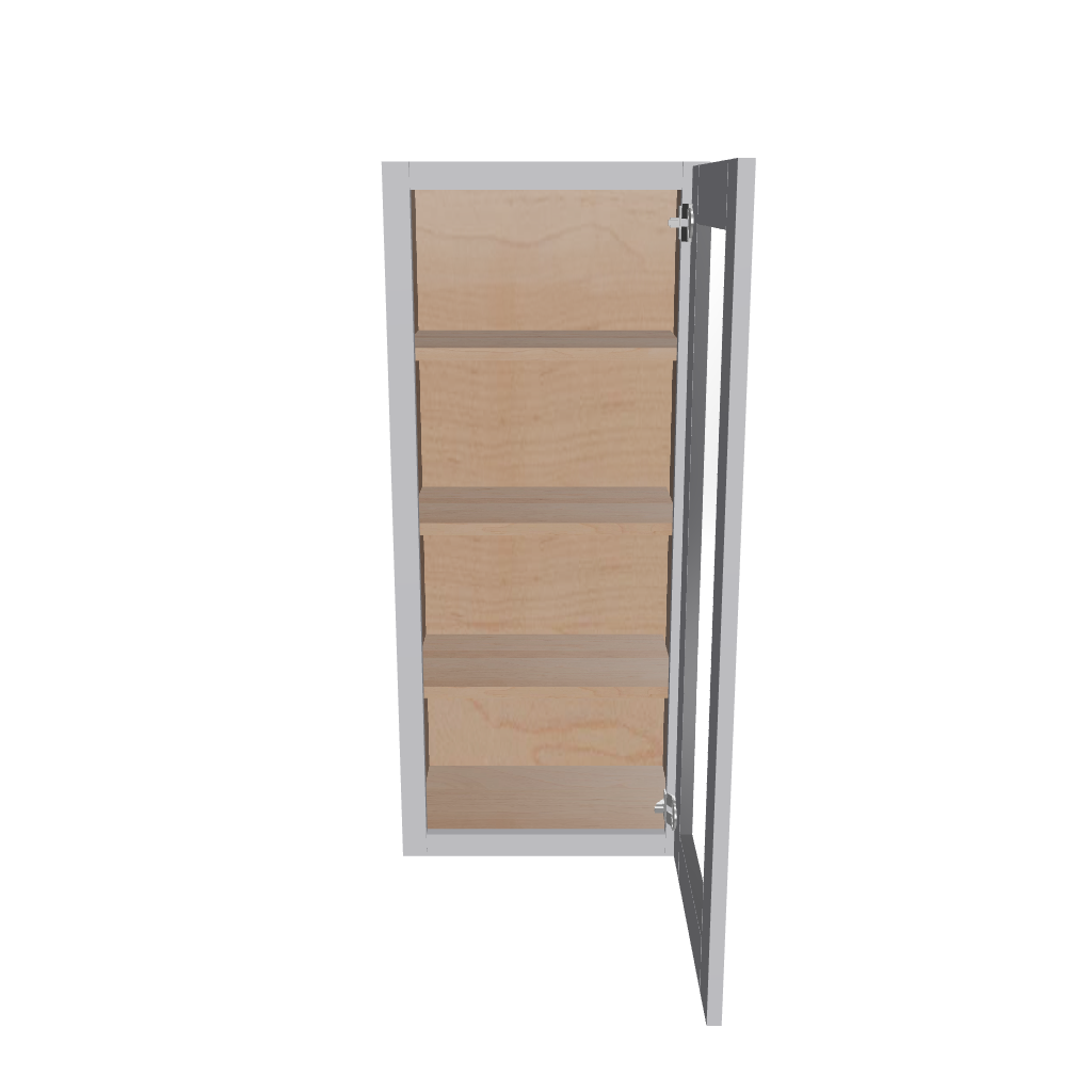Modernform Cabinet Grey Shaker 18" W X 42" H X 12" D Single Glass Door Wall Cabinet