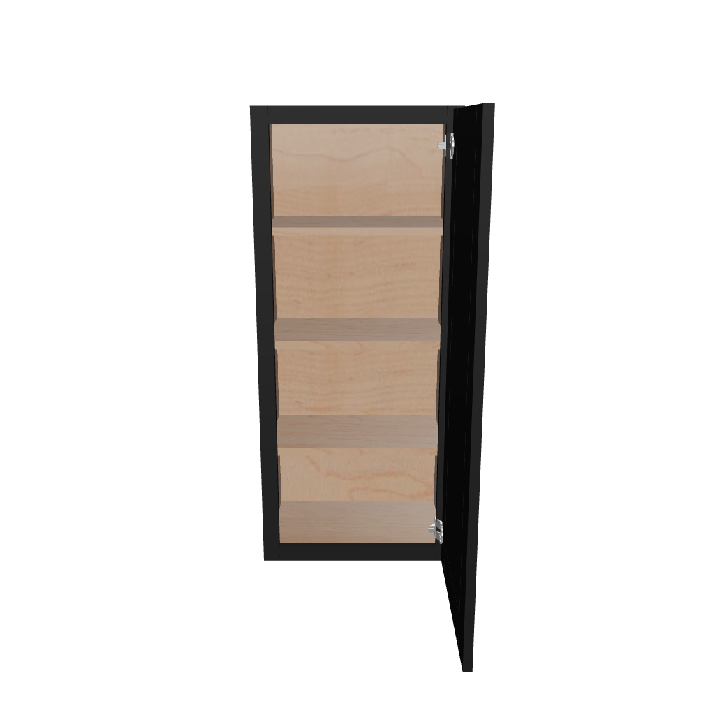 Modernform Cabinet Onyx Black Shaker 18" W X 42" H X 12" D Single Door Wall Cabinet