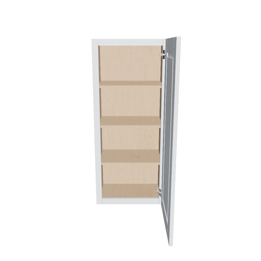 J&K White Shaker S8 Single Door Wall Cabinet   18" W x 42" H