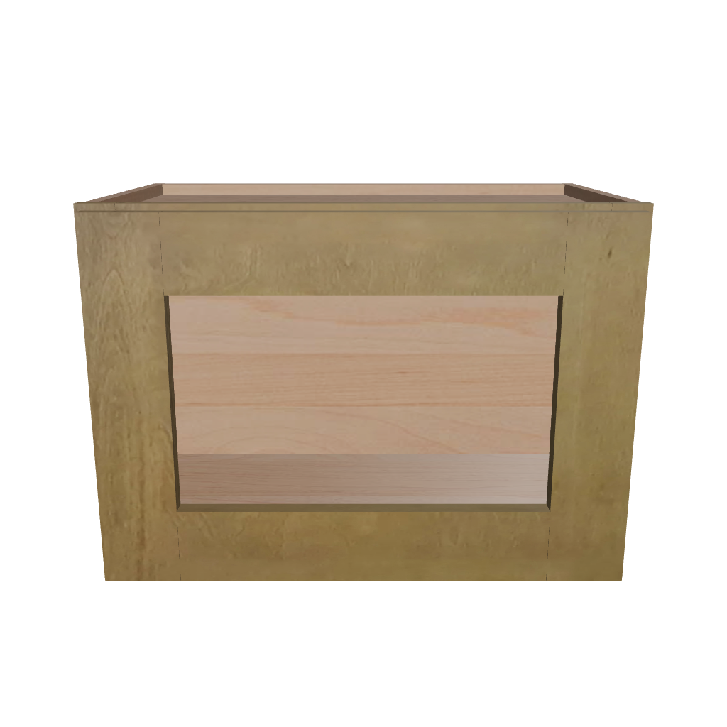 Modernform Cabinet Natural Shaker 21" W X 15" H X 12" D Single Glass Door Wall Cabinet