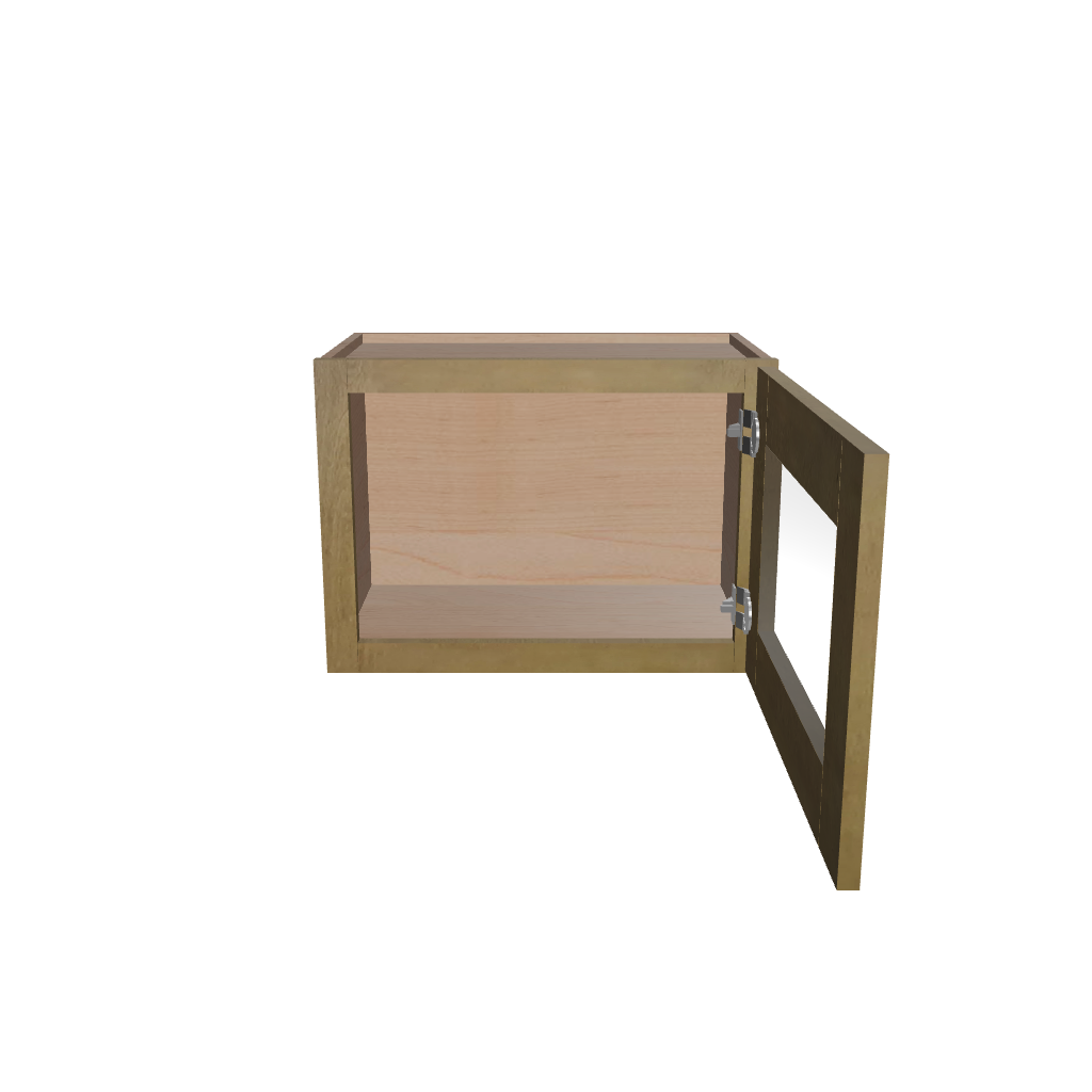 Modernform Cabinet Natural Shaker 21" W X 15" H X 12" D Single Glass Door Wall Cabinet