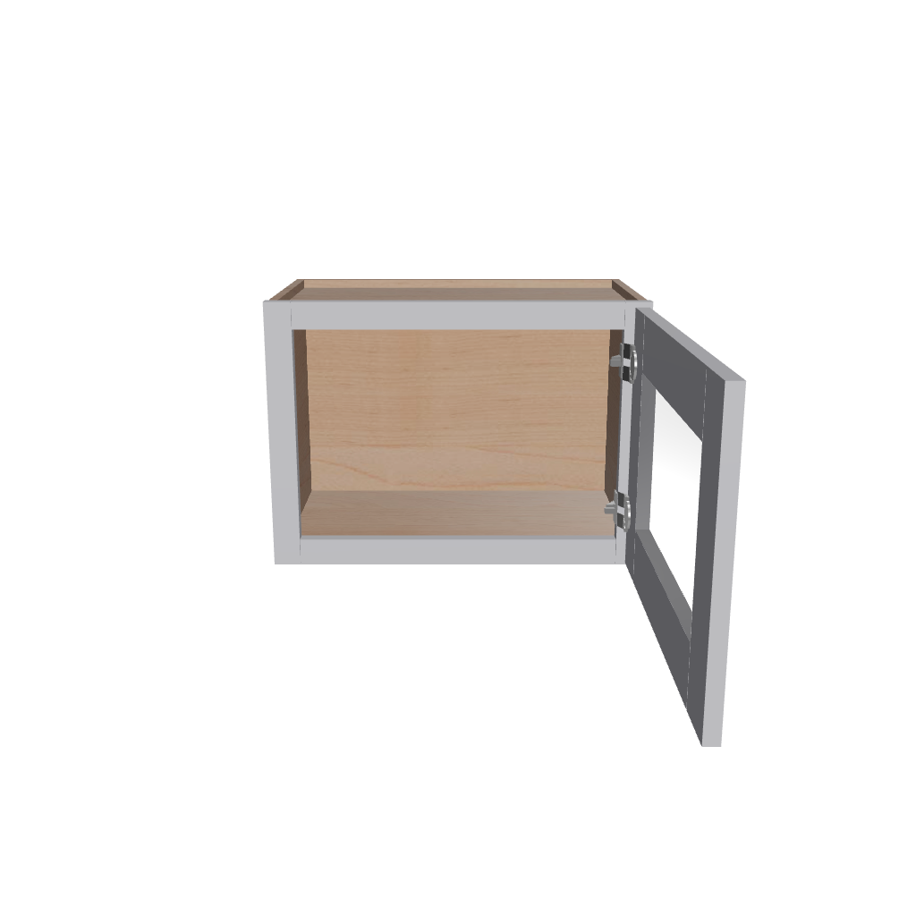 Modernform Cabinet Grey Shaker 21" W X 15" H X 12" D Single Glass Door Wall Cabinet