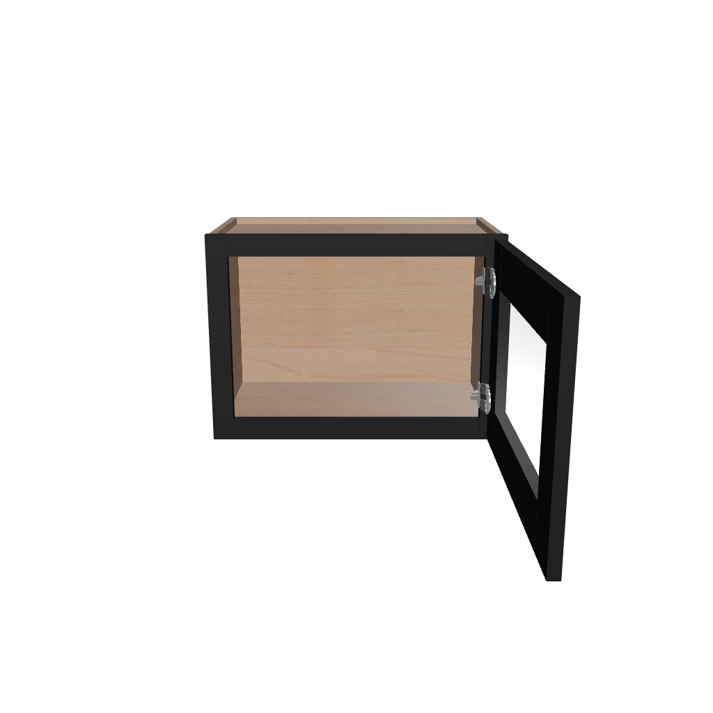 Modernform Cabinet Onyx Black Shaker 21" W X 15" H X 12" D Single Glass Door Wall Cabinet